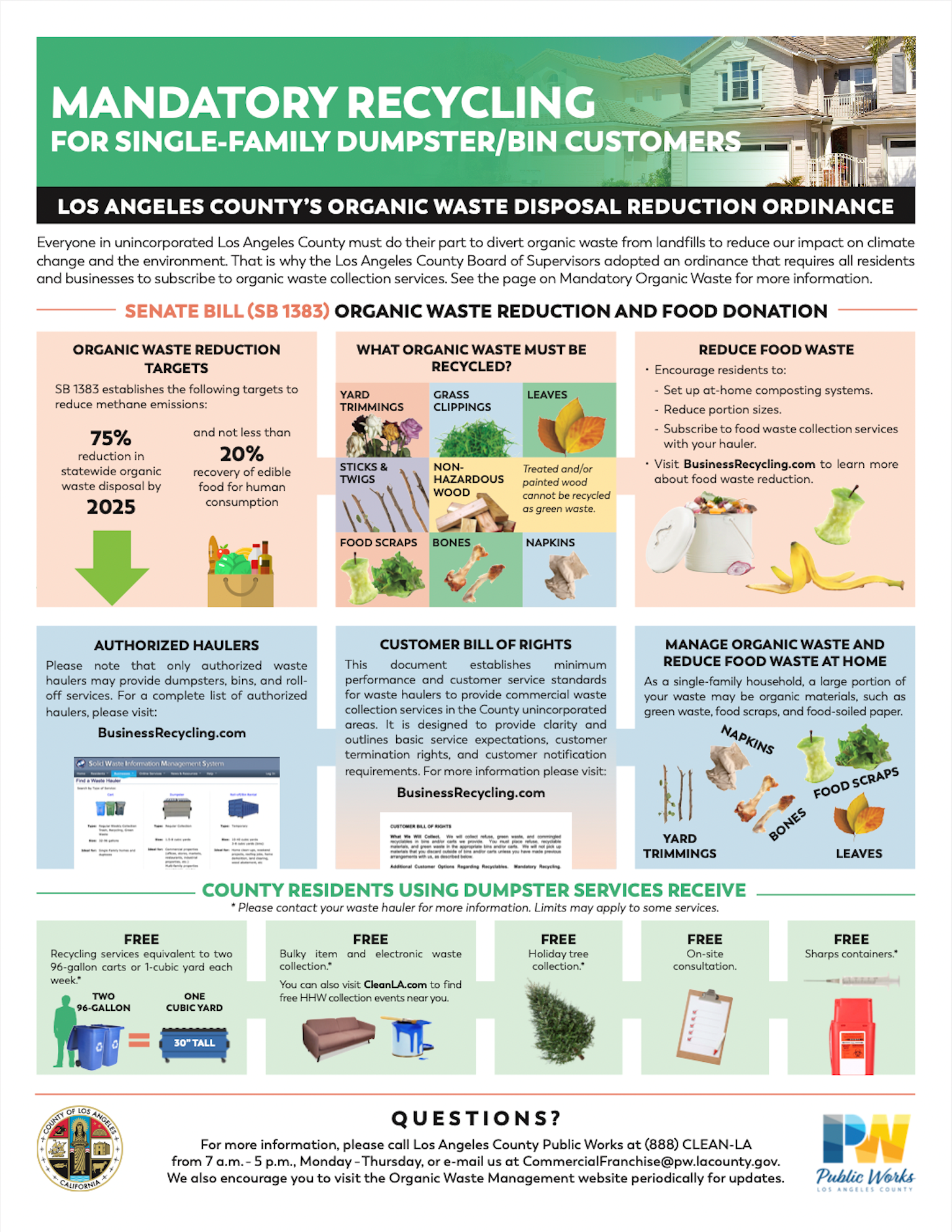 Mandatory Recycling for Single-Family Residences with Dumpster Bin